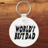 Porte-clés Meilleur Papa texte noir 3d (Recto)