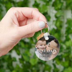 Porte-clés Meilleur papa toujours Typographie Photo de la Fê