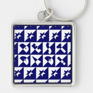 Porte-clés Meilleur papa Wild Texte Motif & Étoiles Bleu & Bl