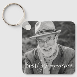 Porte-clés Meilleur Papi de tous les temps Photo simple et él