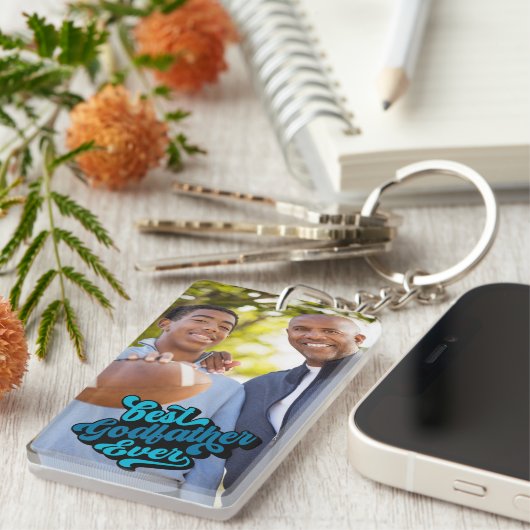 Porte-clés Meilleur Parrain Jamais Photo (Devant droit)