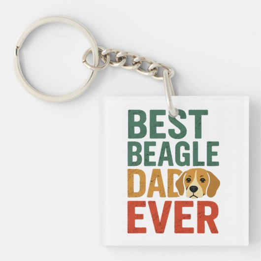 Porte-clés Meilleur Père Beagle jamais (Devant)