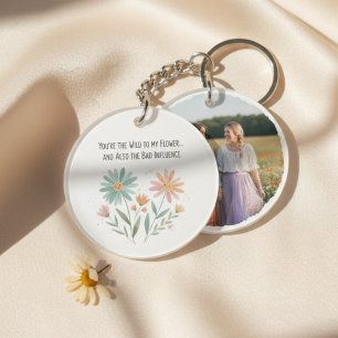 Porte-clés Meilleure amie Boho Wildflower – Cadeau drôle pour