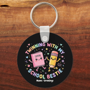 Porte-clés Meilleure amie de l'école Kawaii jumelant l'amitié