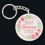 Porte-clés Meilleure aquarelle Granny Ever Fleur Wreath<br><div class="desc">Célébrez la meilleure mamie de tous les temps avec ce charmant porte - clé ! Doté d'une délicate couronne d'aquarelle fleurie entourant le message sincère "Best Granny Ever", ce gardien personnalisé est un cadeau parfait pour la fête des grands-parents, les anniversaires, ou toute occasion d'express de votre amour et de...</div>