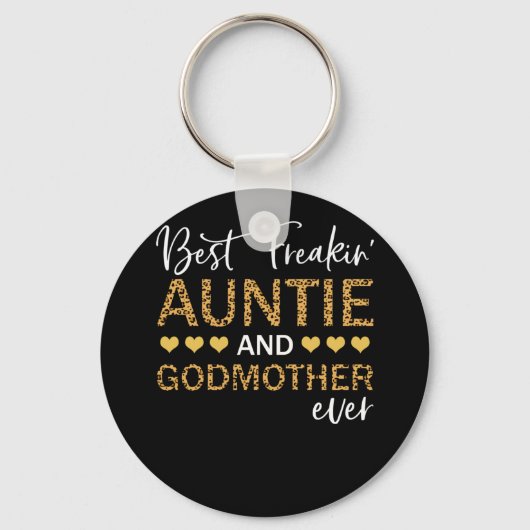 Porte-clés Meilleure Freakin' Tante Et Godmère Jamais Lepard (Recto)