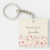 Porte-clés Meilleure grand-mère dans le monde Floral - (Devant)
