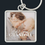 Porte-clés Meilleure grand-mère du monde depuis 20XX Photo si<br><div class="desc">Ce design simple et moderne est composé d'une typographie serif et cursive et d'ajouter une photo personnalisée</div>