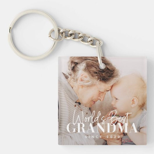 Porte-clés Meilleure grand-mère du monde depuis 20XX Photo si (Devant)