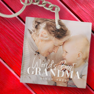 Porte-clés Meilleure grand-mère du monde depuis 20XX Photo si