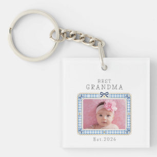 Porte-clés Meilleure grand-mère établie date personnalisée ph