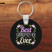 Porte-clés Meilleure grand-mère jamais - Rose Floral (Recto)