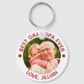 Porte-clés MEILLEURE GRANDPA JAMAIS Photo Rouge (Verso)