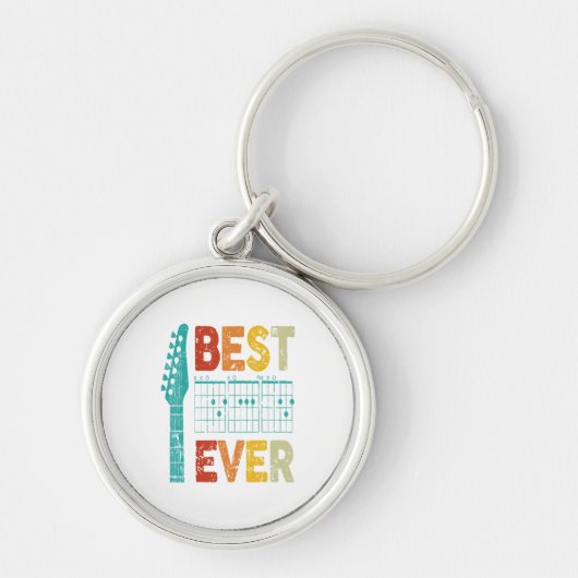 Porte-clés Meilleure guitare papa toujours accords meilleur p (Devant)