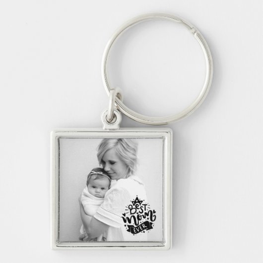 Porte-clés Meilleure Maman Citer Lettrer Photo Overlay Keycha (Devant)