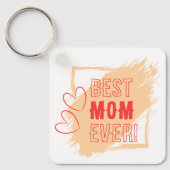 Porte-clés Meilleure Maman Contour de Cœurs Rouges (Recto)