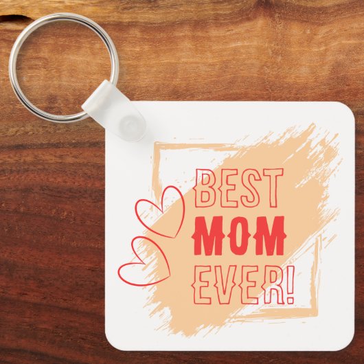 Porte-clés Meilleure Maman Contour de Cœurs Rouges (Recto)