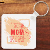 Porte-clés Meilleure Maman Contour de Cœurs Rouges (Verso)