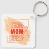 Porte-clés Meilleure Maman Contour de Cœurs Rouges (Dos)
