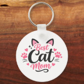 Porte-clés Meilleure maman de chat (Recto)
