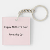 Porte-clés Meilleure Maman de Chat Calico Gâtée Fête des Mère (Dos)