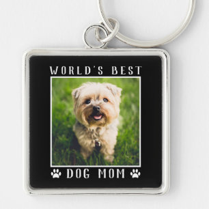 Porte-clés Meilleure Maman de Chien au Monde Empreintes de Pa