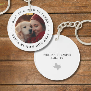 Porte-clés Meilleure maman de chien au Texas Photo personnali