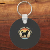 Porte-clés Meilleure maman Doodle Rétro Chien (Recto)