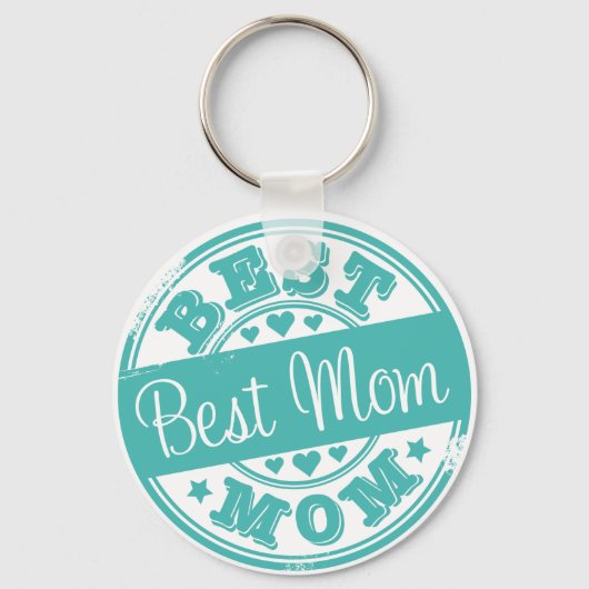 Porte-clés Meilleure maman - effet tampon caoutchouc (Recto)