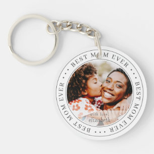 Porte-clés Meilleure maman jamais classique photo simple