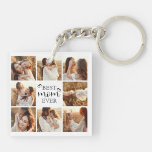 Porte-clés Meilleure Maman Jamais Collage Photo Moderne Cadea