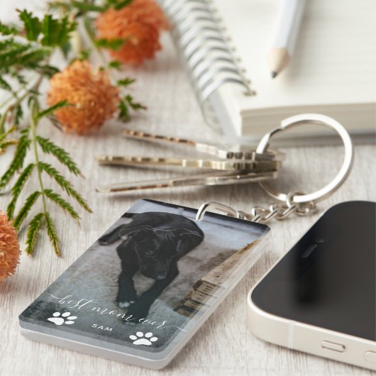 Porte-clés Meilleure maman Jamais Custom Chien Photo (Devant droit)