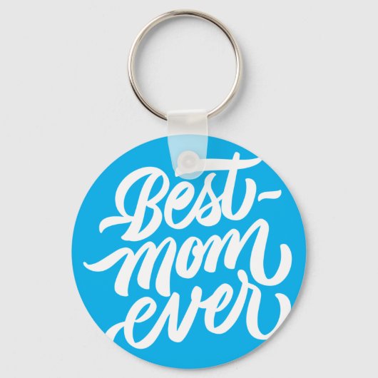 Porte-clés Meilleure maman jamais manuscrite Script Sky Blue (Recto)