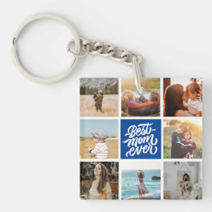 Porte-clés Meilleure maman Jamais Personnalisé Photo Collage