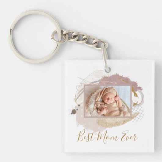 Porte-clés Meilleure maman jamais photo moderne (Devant)