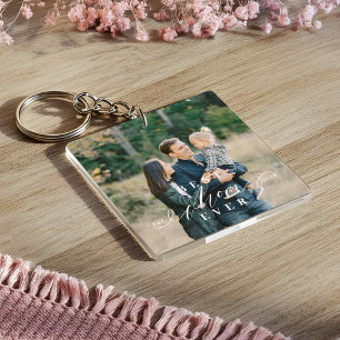 Porte-clés Meilleure maman Jour Script Fête des Mères Photo K