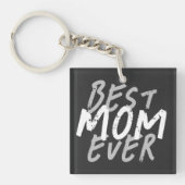 Porte-clés Meilleure Maman Moderne Grunge Blanc et Gris (Devant)