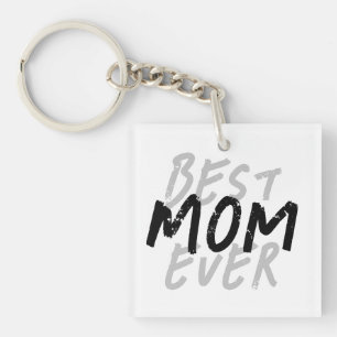 Porte-clés Meilleure Maman Moderne Grunge Noir et Gris