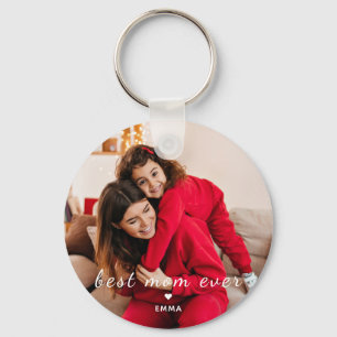 Porte-clés Meilleure Maman Personnalisée avec Photo & Texte T