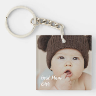 Porte-clés Meilleure Maman Personnalisée Photo de Bébé Porte-