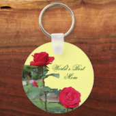 Porte-clés Meilleure maman Red Roses Flower Photo Porte - clé (Recto)