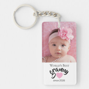Porte-clés Meilleure Mamie du Monde Depuis Année Photo Mignon