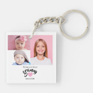 Porte-clés Meilleure Mamie du Monde depuis l'année 3 Photo Mi
