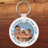 Porte-clés Meilleure Stepdad de l'année votée | Photo ronde (Recto)