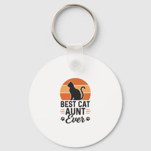Porte-clés Meilleure Tante de Chat Vintage Sunset T-Shirt Des