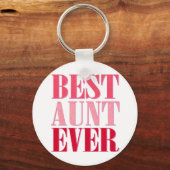 Porte-clés Meilleure Tante Jamais Rose Texte (Recto)