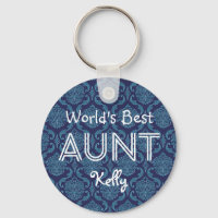 Meilleure Tante personnalisée en bleu foncé cadeau