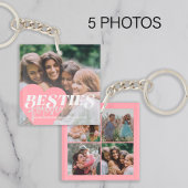 Porte-clés Meilleurs amis 5 photo collage girly rose mignon