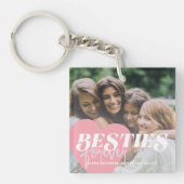 Porte-clés Meilleurs amis 5 photo collage girly rose mignon (Devant)