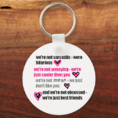 Porte-clés Meilleurs amis (citation drôle/sarcastique.) (Recto)